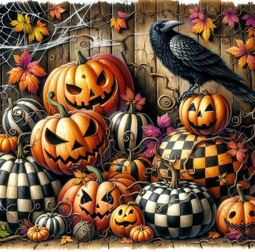 Diamond Art Kit for Adults, Pumpkin Design