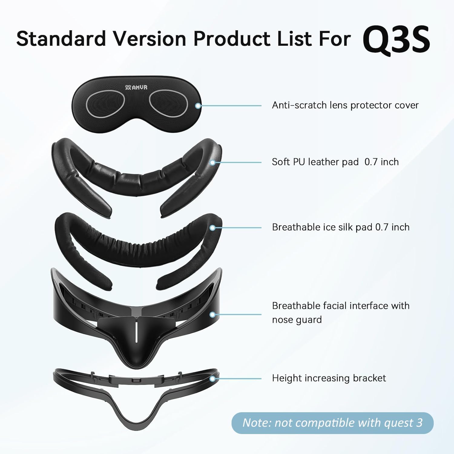 Thumbnail 2 de AMVR Facial Interface Face Pad Cover for Quest 3S