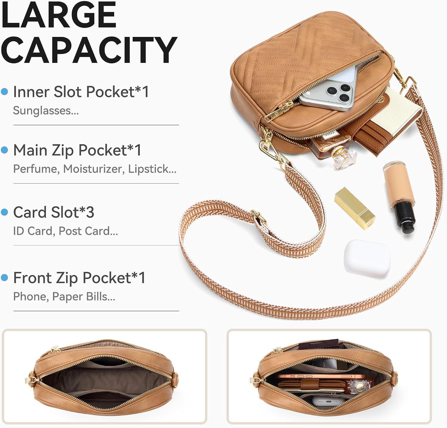 Detalle 2 de BOSTANTEN Quilted Crossbody Bag Vegan Leather