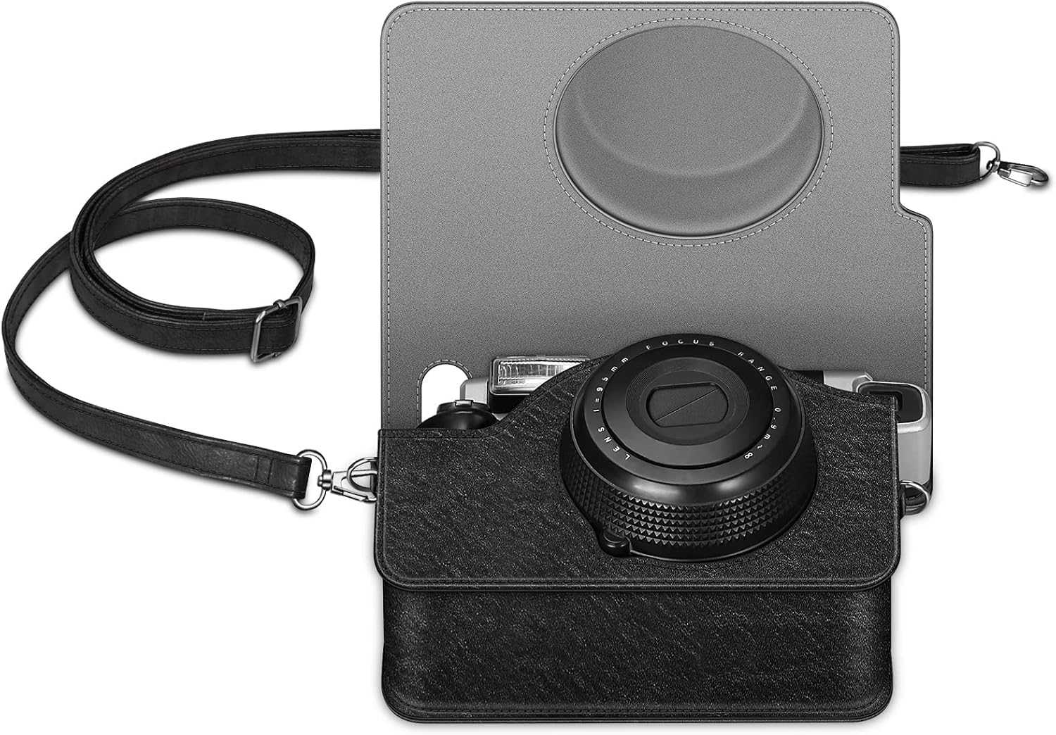 Detalle de FINTIE Schutzhülle für Fujifilm instax Wide 300 – Premium Kunstleder Tasche mit abnehmbarer Tragegurt