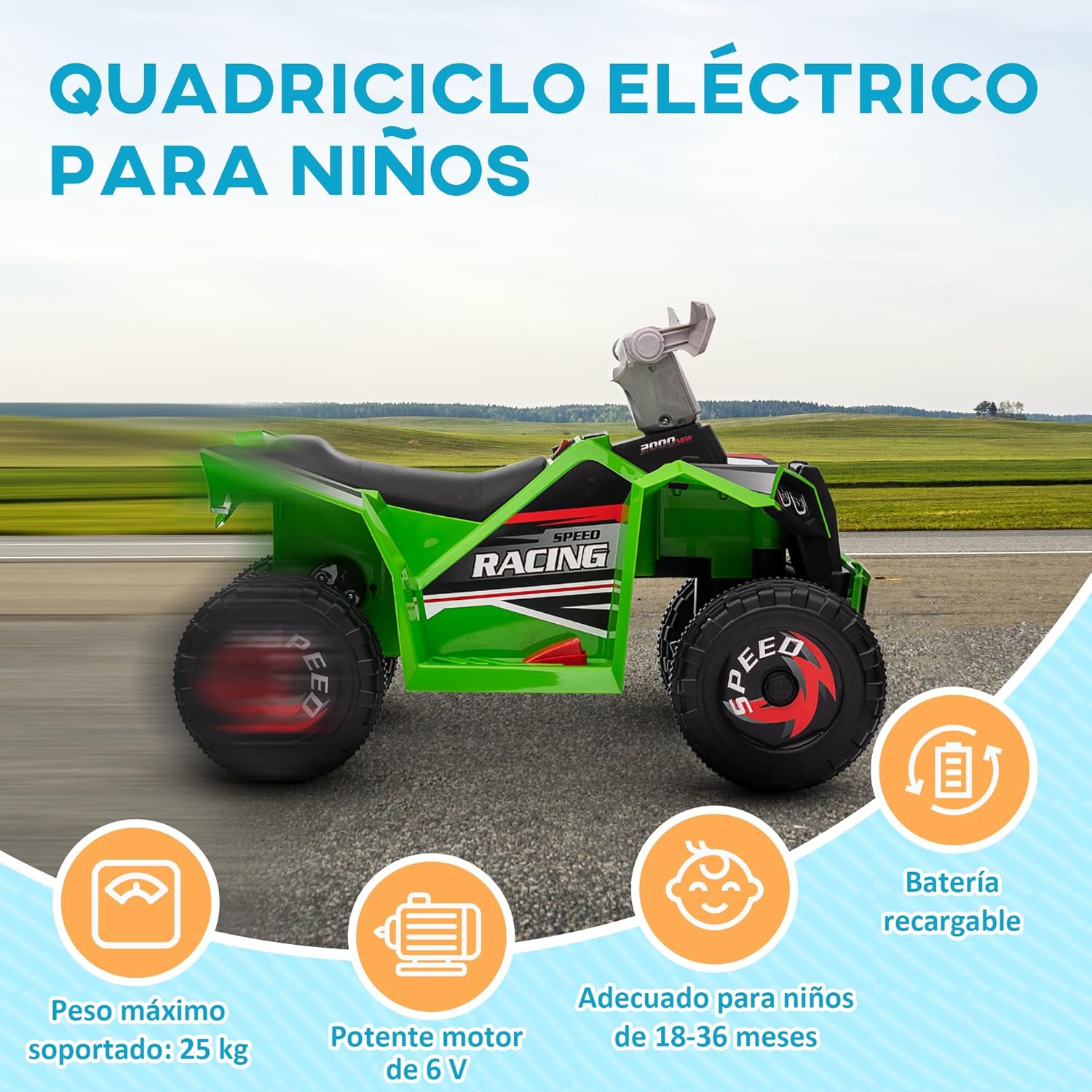 Thumbnail 3 de HOMCOM Quad Eléctrico 6V para Niños