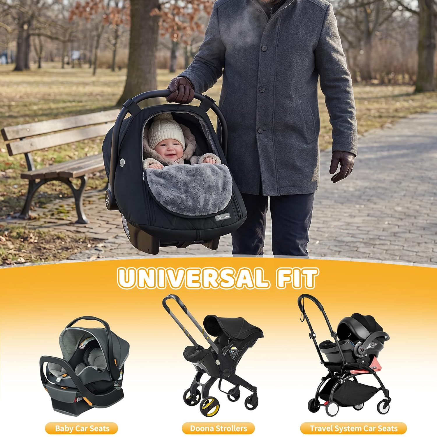 Detalle 2 de Orzbow Infant Car Seat Cover with Crystal Velvet