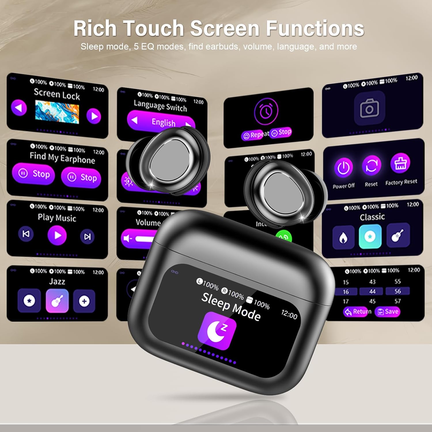 Thumbnail 2 de ZYHKON Bluetooth-Schlafkopfhörer In-Ear (Bluetooth 5.4) für Seitenschläfer – Sleep Mode, bis zu 48 h Laufzeit