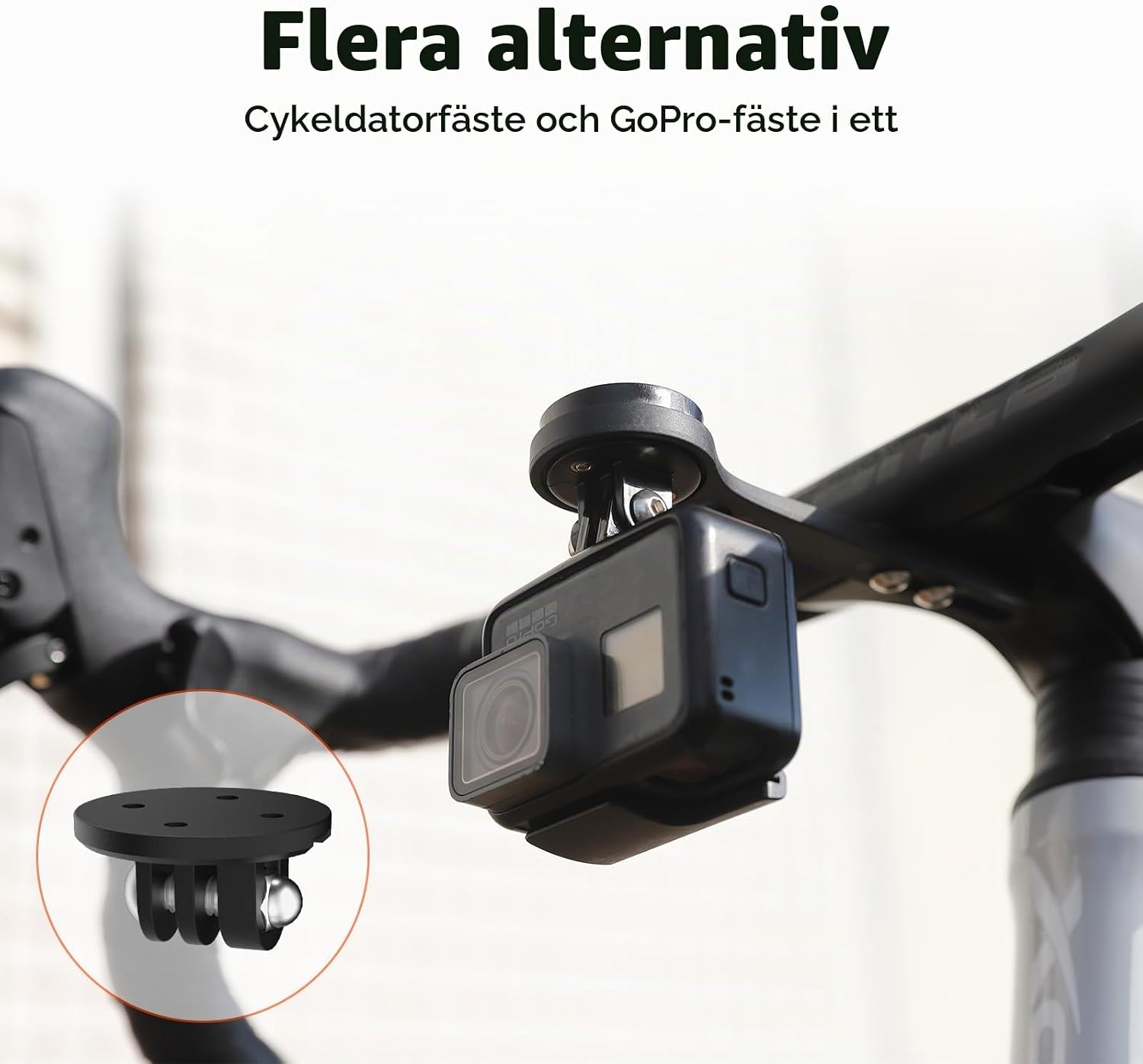 Detalle de CooSpo MT6S cykeldatorfäste för styre, 28 g och GoPro-kompatibilitet
