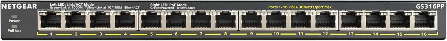 Thumbnail 6 de NETGEAR GS316PP – 16-Port Gigabit PoE+-Managed Switch mit 180 W Budget