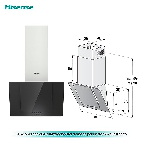 Thumbnail 1 de Hisense CH6IN6BXBG: Campana decorativa de 60 cm con extracción de 650 m³/h y iluminación LED