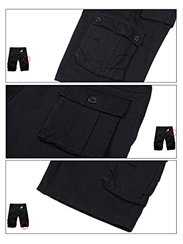 Detalle de iCKER Mens Multi-Pocket Cotton Shorts Camouflage Cargo Shorts – Loose Fit
