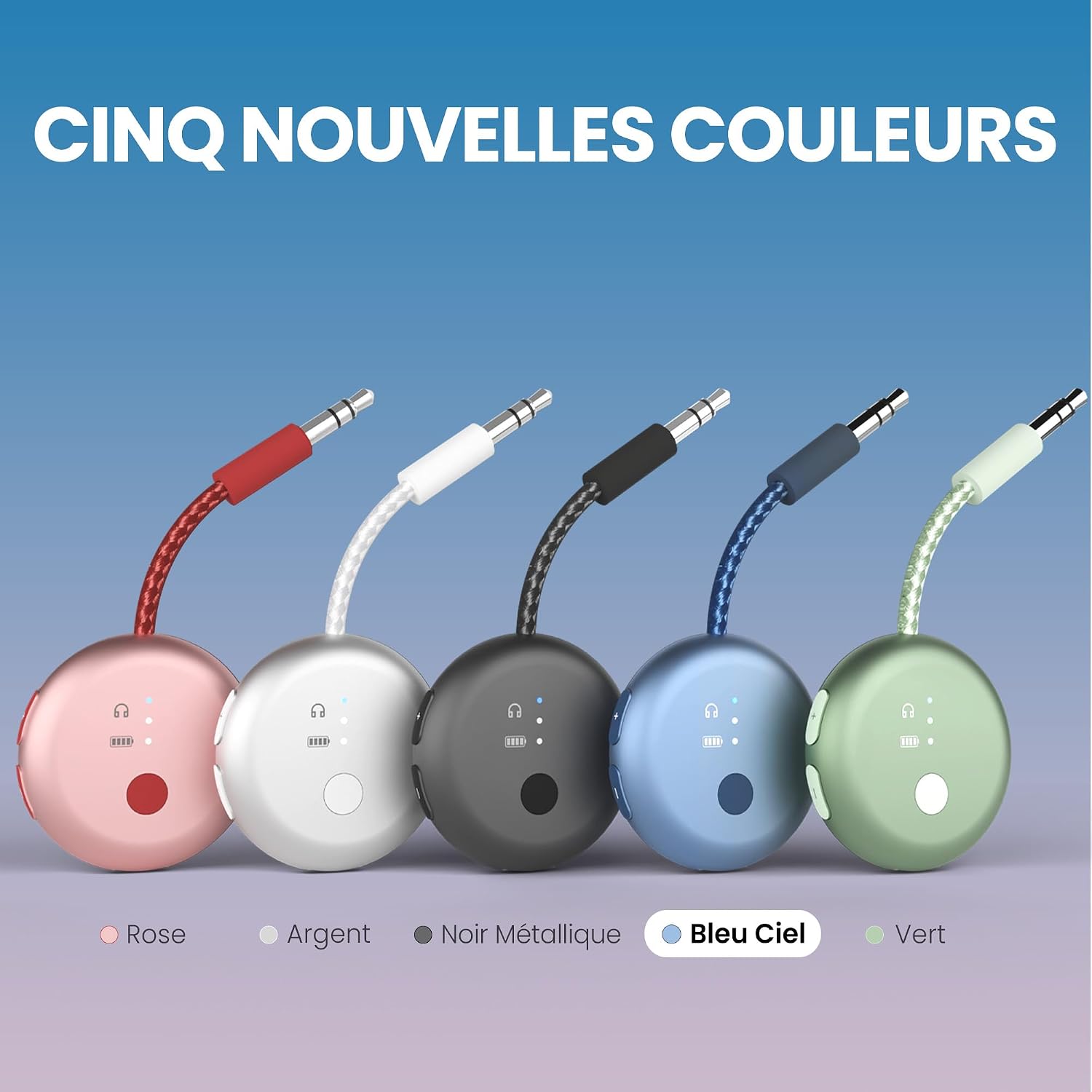 Detalle de Avantree SoundJet R1 – Adaptateur avion Bluetooth pour AirPods et écouteurs, aptX Adaptive, 20 h d’autonomie