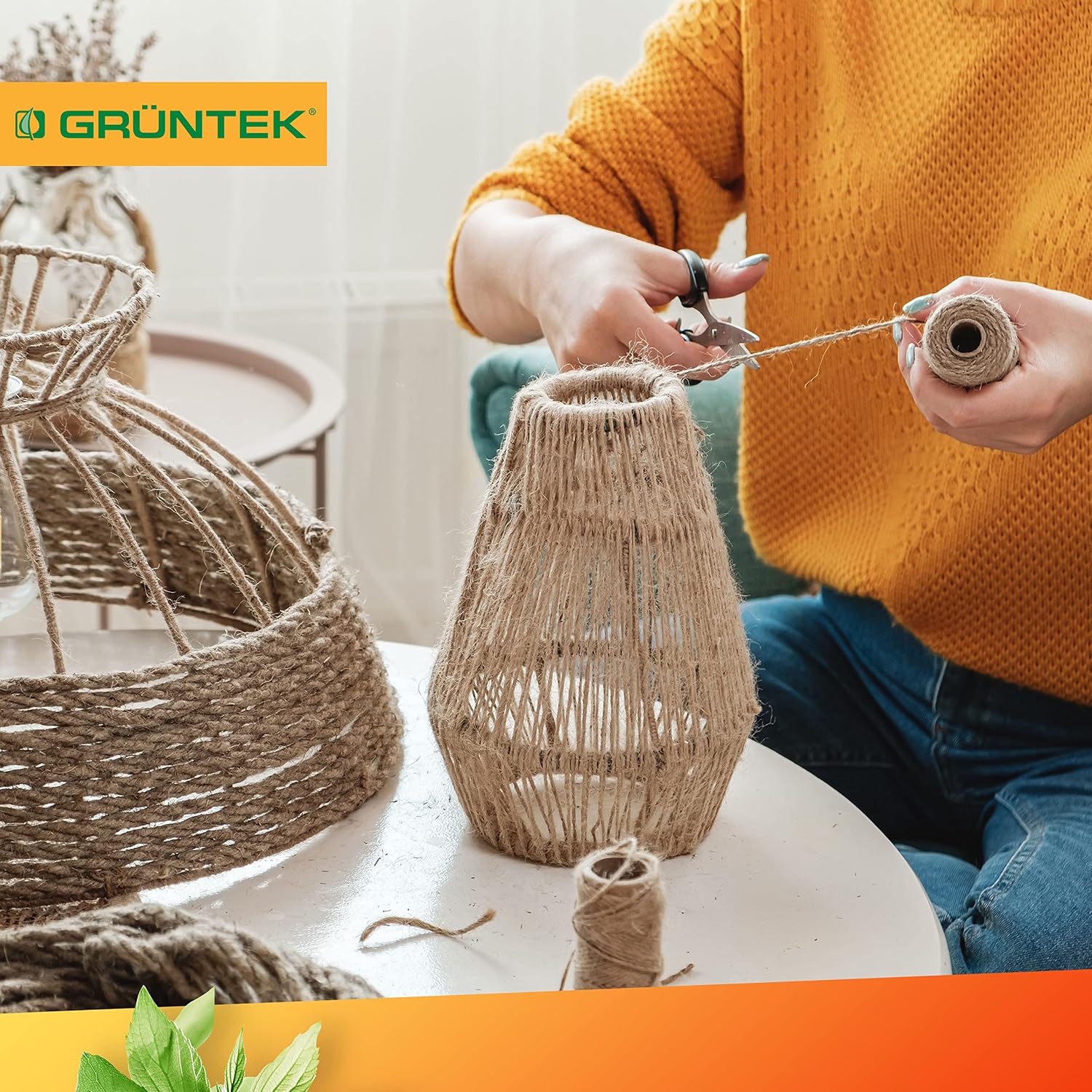 Detalle 2 de GRÜNTEK Corde Sisal Arbre à Chat 6mm Rechange Ficelle Sisal – rouleau 60 m