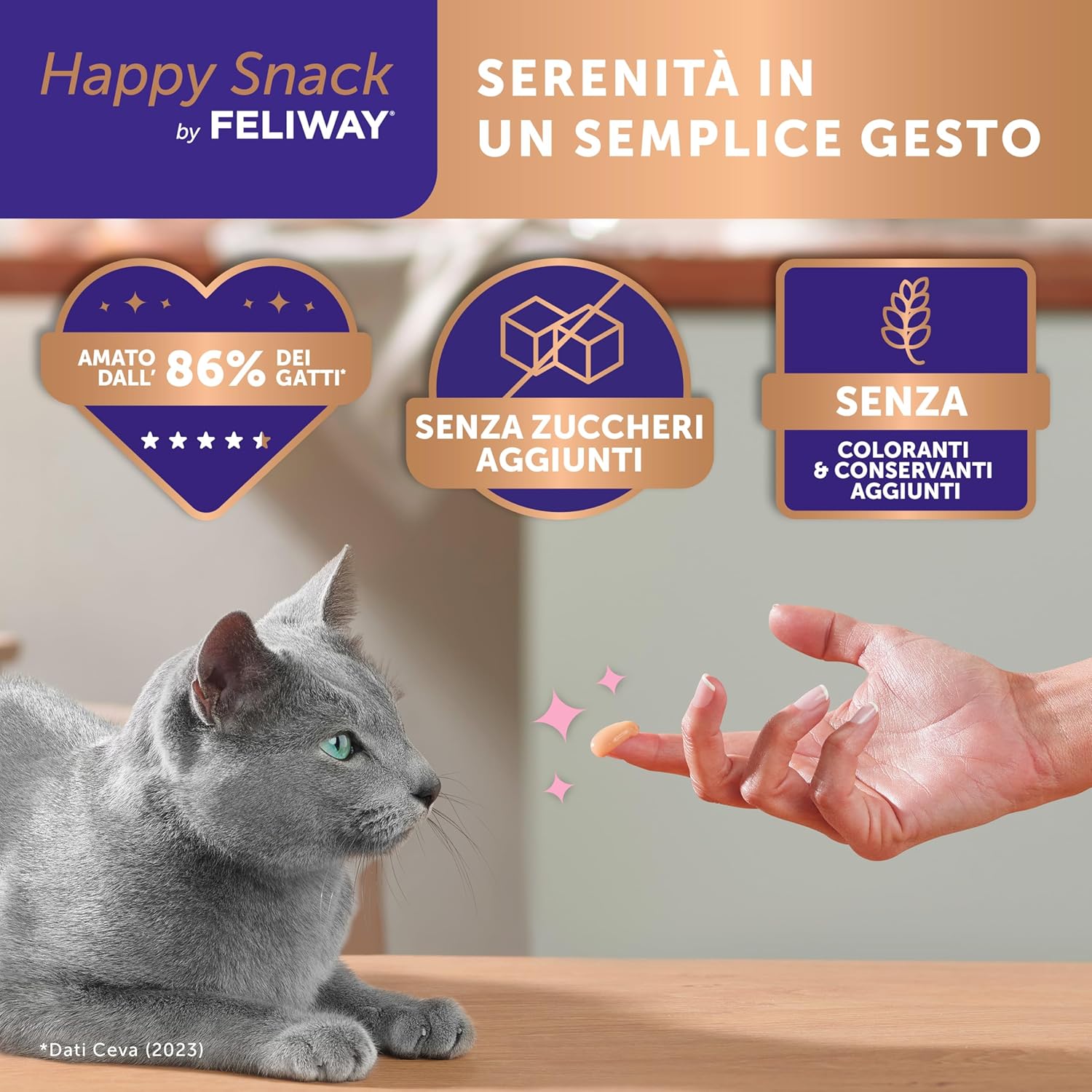 Detalle 2 de Happy Snack by FELIWAY – Gustosi snack calmanti per gatti, 6 stick
