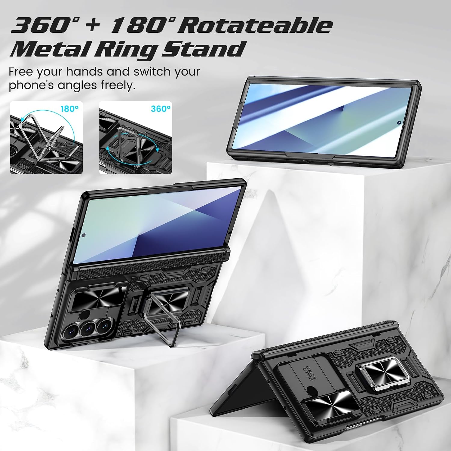Detalle 2 de Doeshine Samsung Galaxy Z Fold7 case with 360° ring 360°