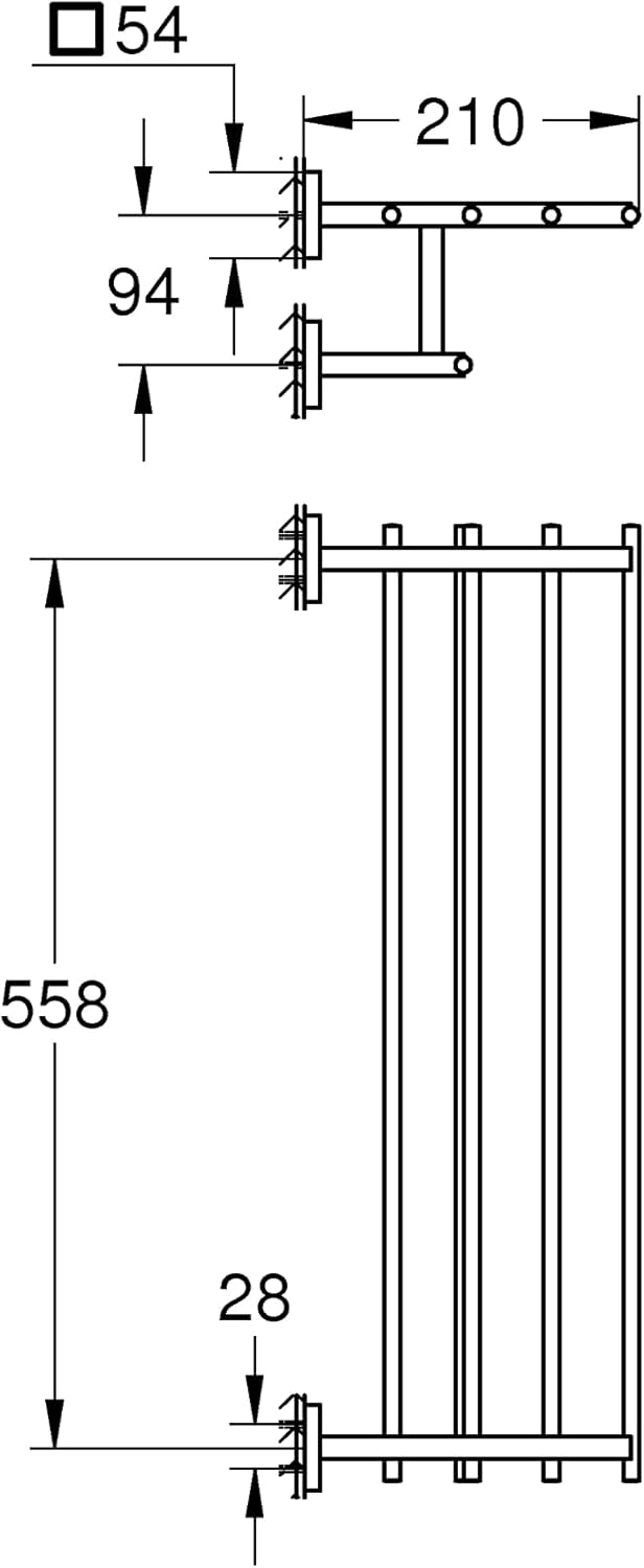 Thumbnail 3 de GROHE QUICKFIX Start Cube: Porta salviette multiplo a vite in Super Steel (41099001)