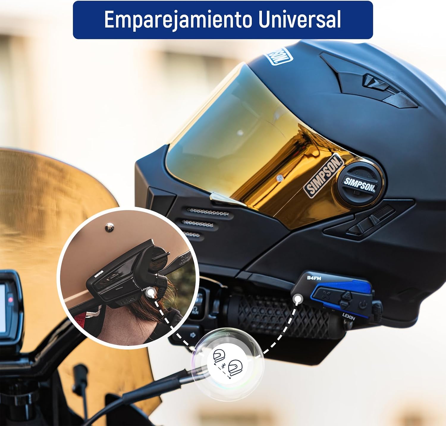 Thumbnail 5 de LEXIN 2X B4FM Intercomunicador casco moto