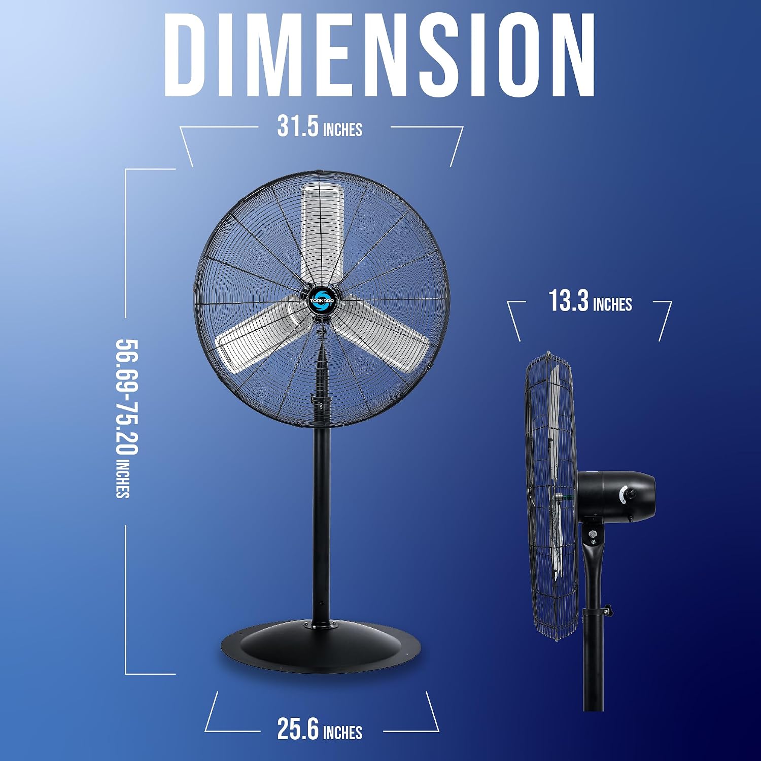 Thumbnail 1 de Tornado 8850 CFM 30-Inch Pedestal Fan: High-Velocity, Non-Oscillating for Large Indoor Spaces