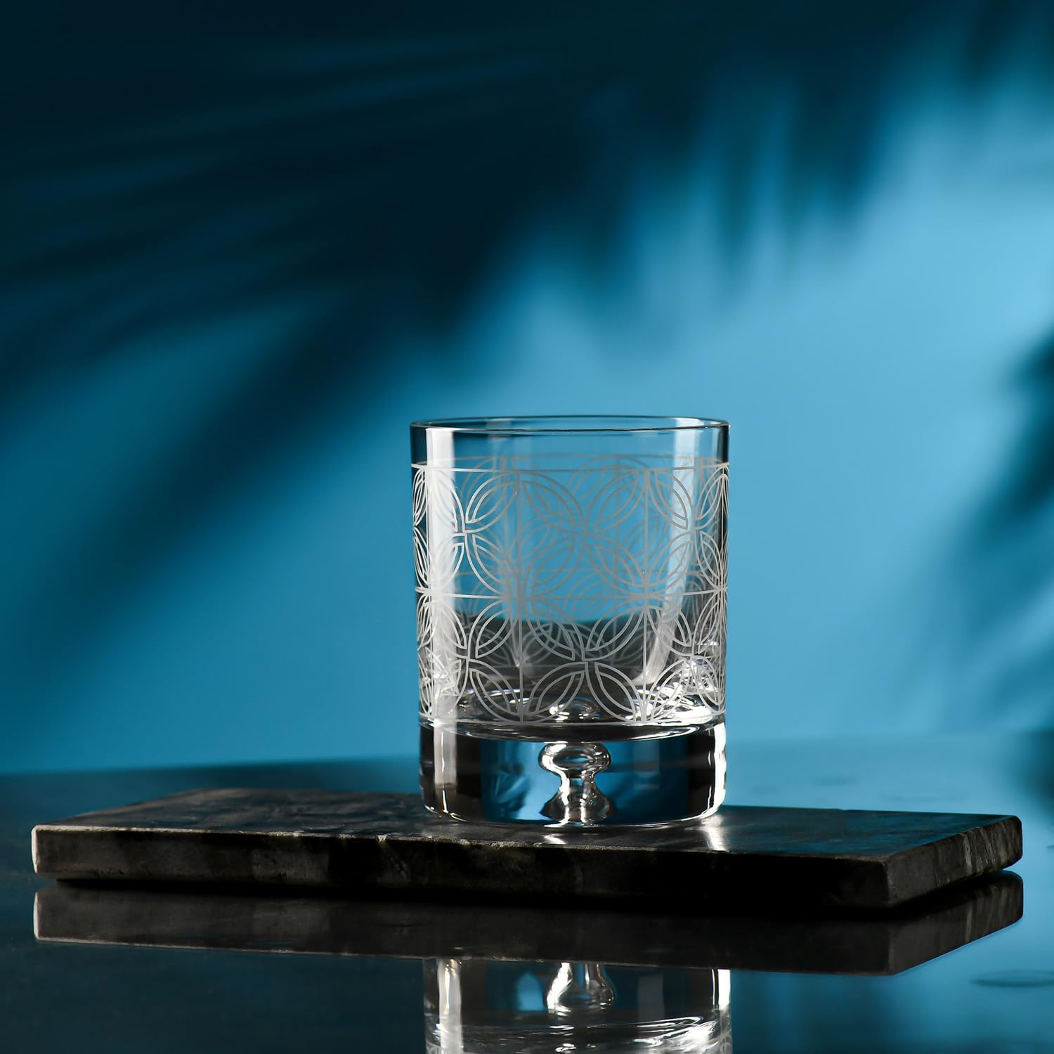 Detalle de Krosno Saga – Set da 4 Bicchieri da whisky 250 ml in cristallo intagliato, Fatti a mano