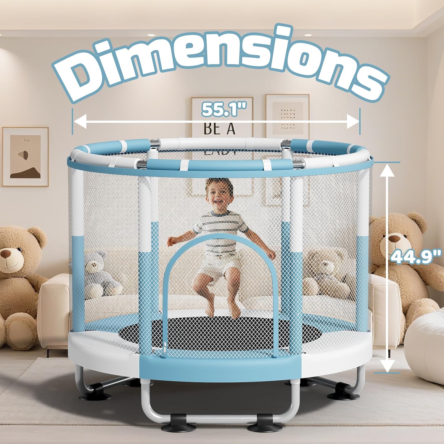 Thumbnail 3 de ZCMHAXJ 55-Inch Indoor/Outdoor Trampoline for Kids – Safe, Quiet, Easy Setup