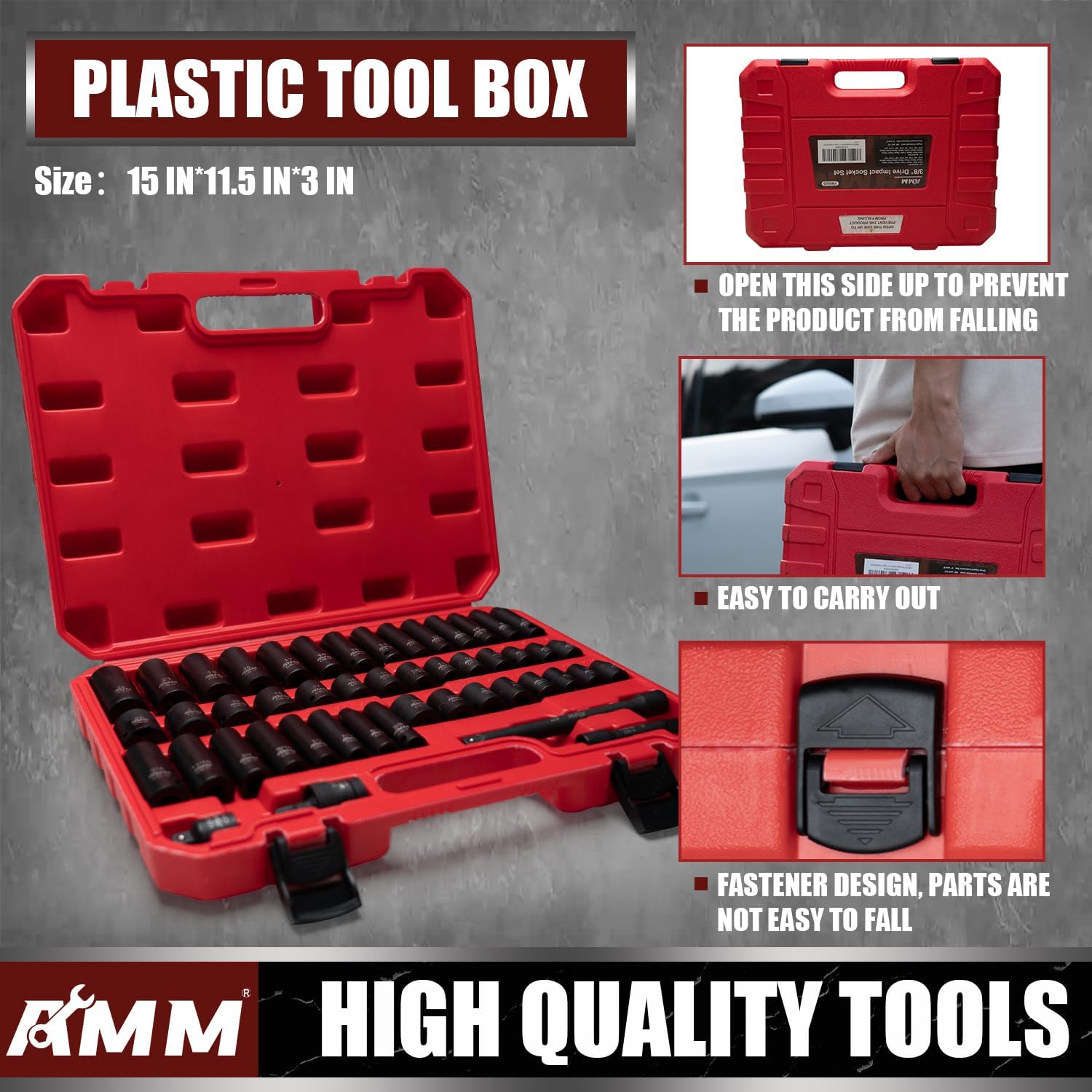 Thumbnail 4 de AMM 3/8" Drive Impact Socket Set, 48-Piece