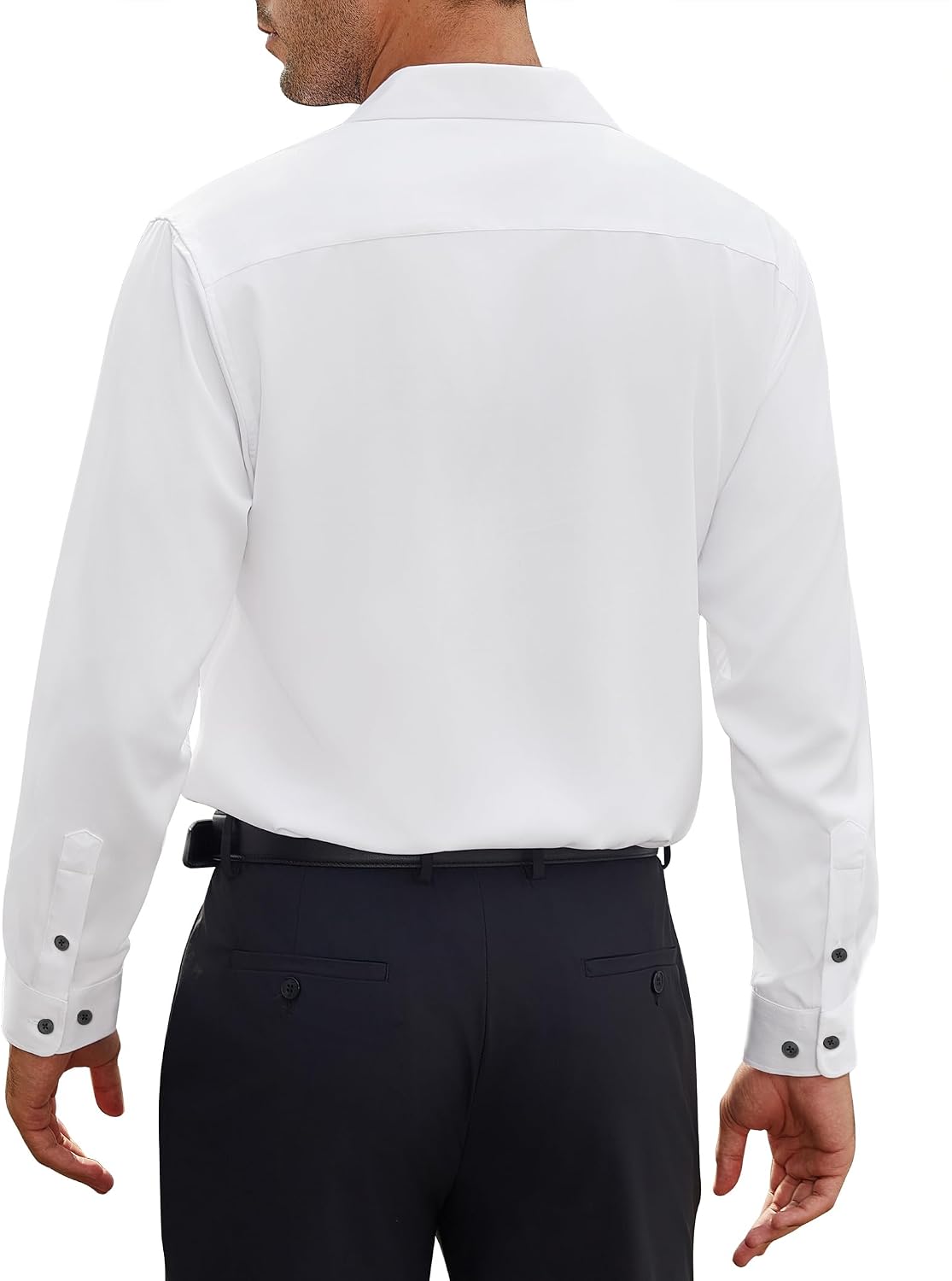 Detalle 2 de siliteelon Herren Hemden bügelfrei Regular fit Langarm – Stretch Businesshemd