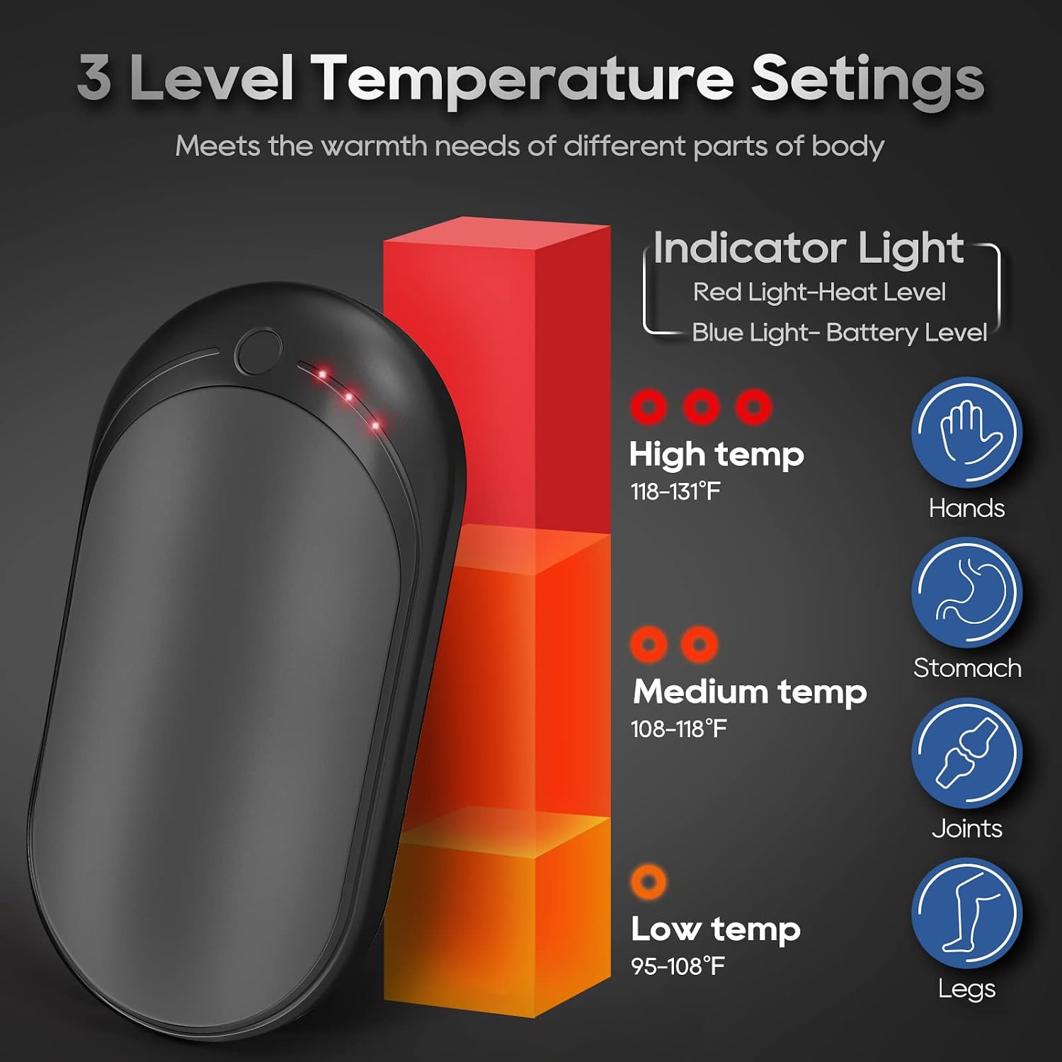 Detalle 2 de Hand Warmers Rechargeable 5200 mAh power bank
