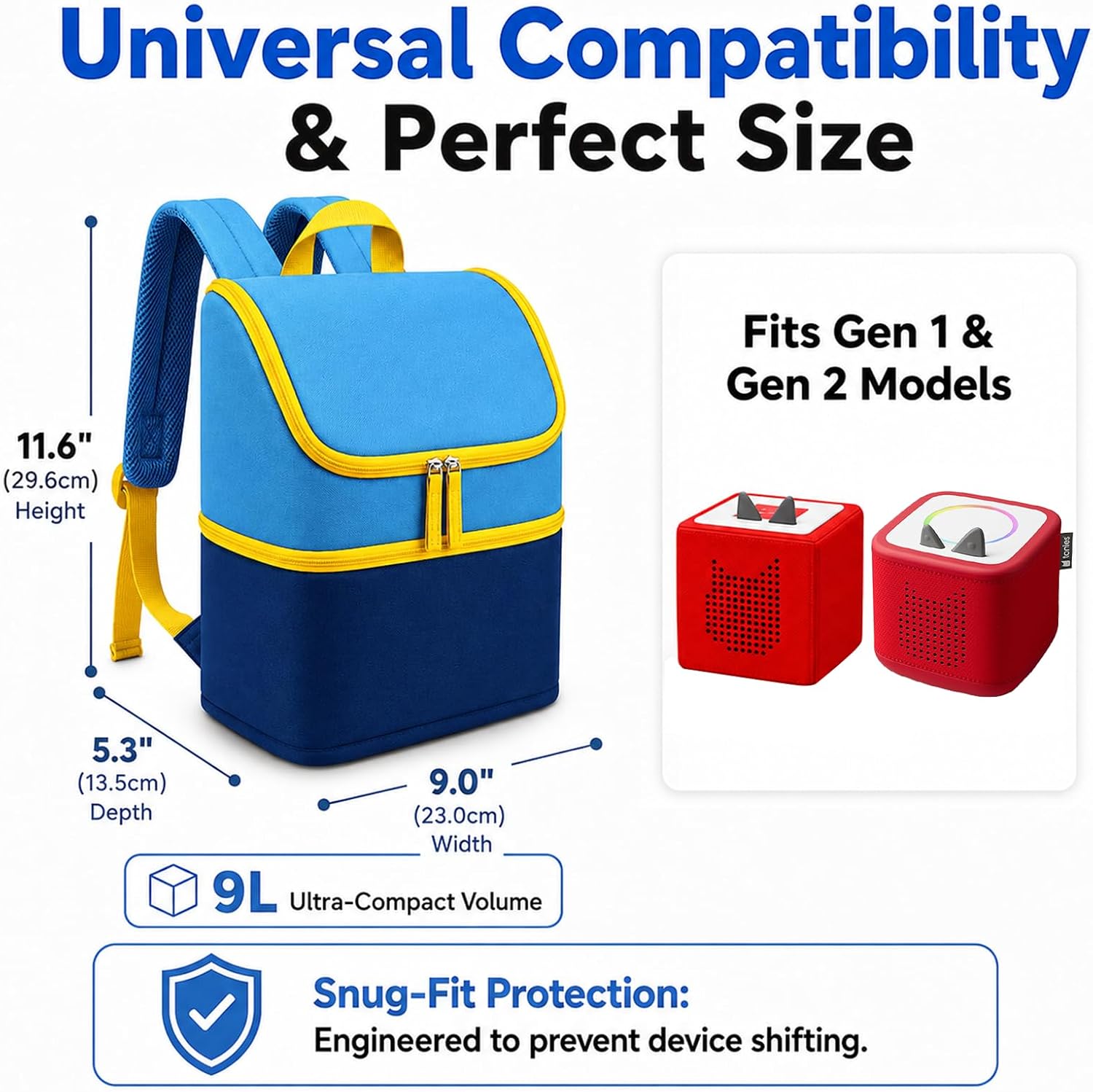 Thumbnail 6 de Cayeelu Toniebox Carrying Case Backpack, 9 L, Blue, Holds 25+ Figures