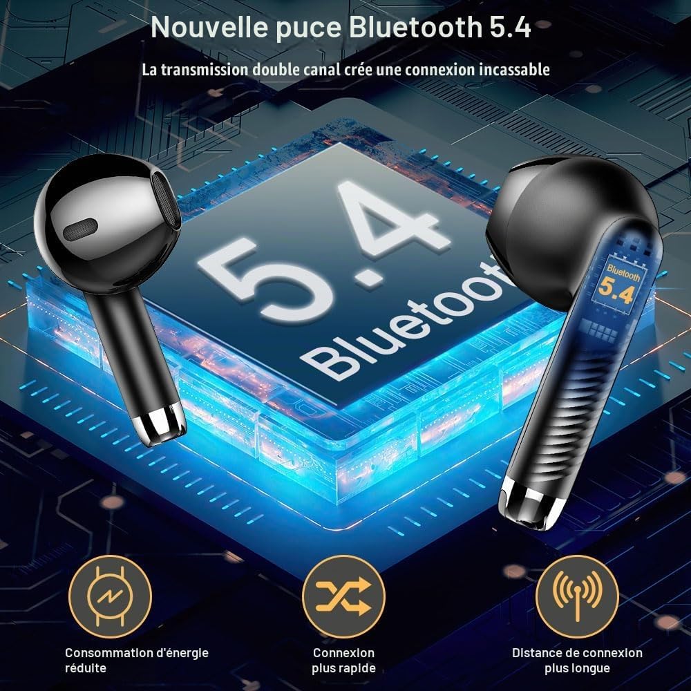 Detalle 2 de Drsaec J55 in-ear oordopjes met 56 uur speeltijd, 4 ENC-microfoons en IP7