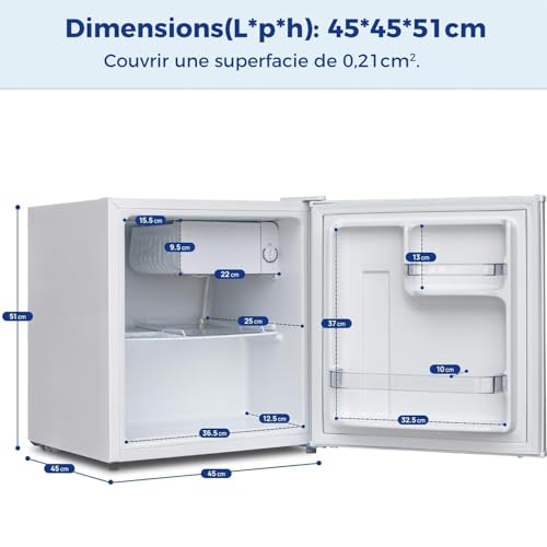 Thumbnail 1 de Smad Mini Frigo 48L – Petit réfrigérateur avec porte réversible, 0–10℃, blanc
