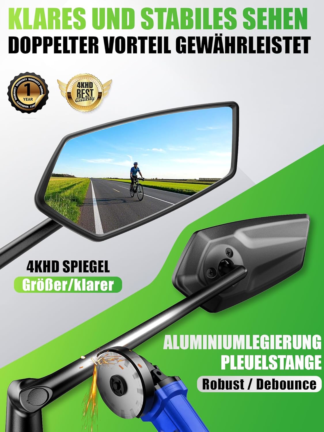 Thumbnail 2 de RBRL Fahrradspiegel 22,2-25,4 mm für Lenker