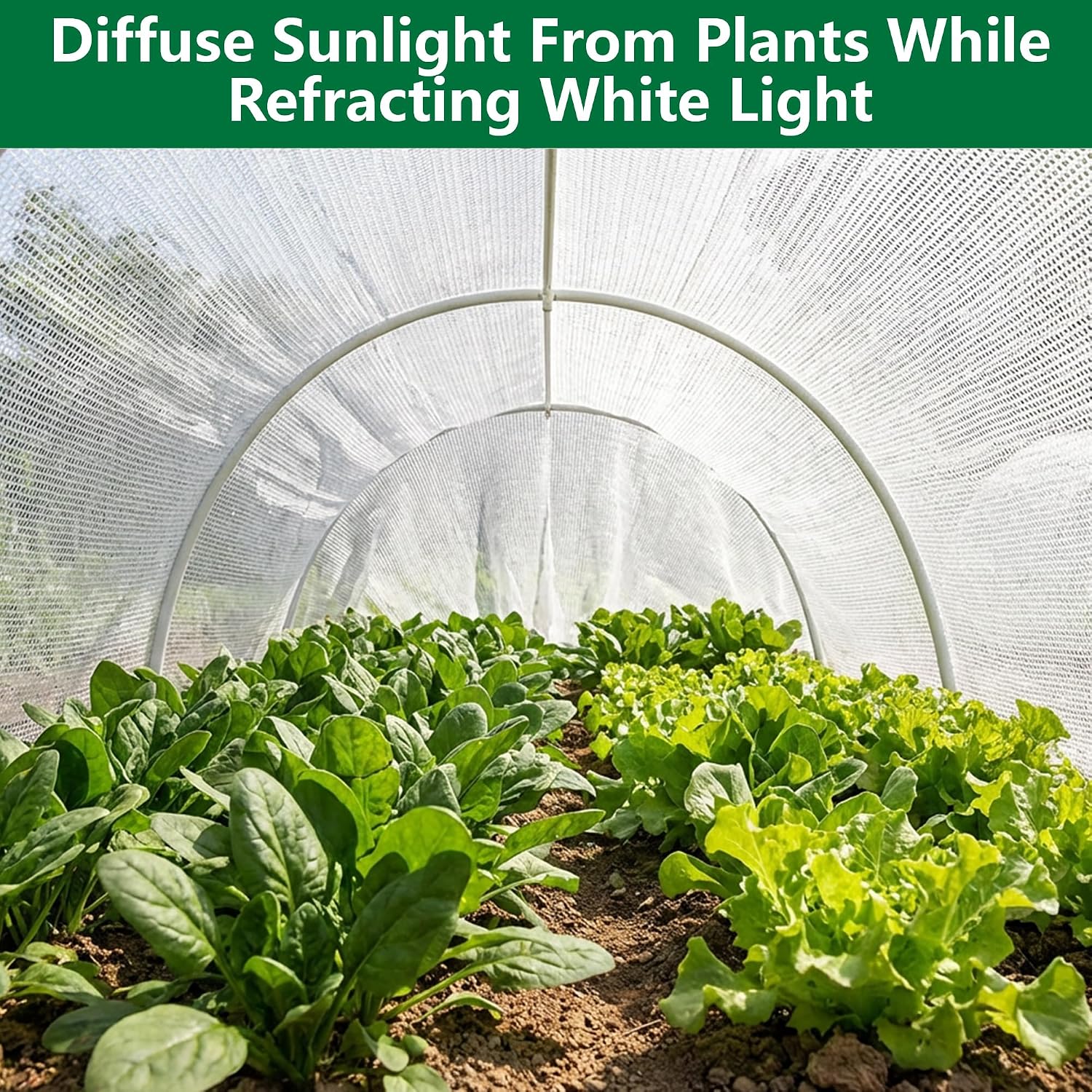 Detalle 1 de Mizelu BS-1X2M-White-Plant-Shade-1Pc Plant Shade Cloth, White PE, 6.6 x 3.3 Ft