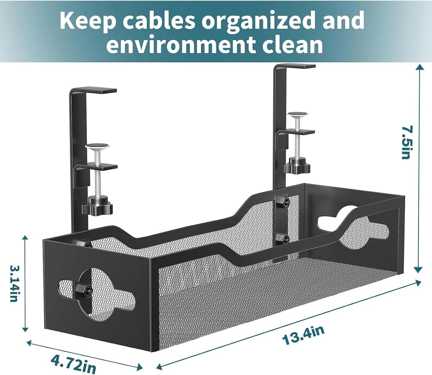 Thumbnail 6 de Litwaro Under Desk Cable Tray 15 lb