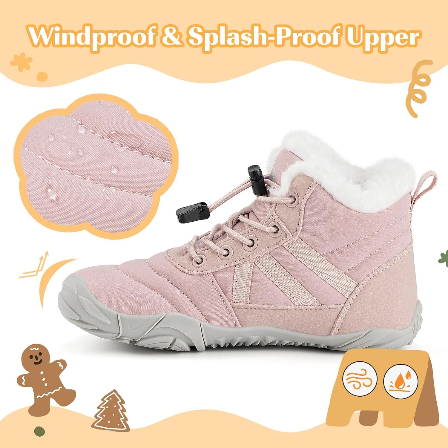 Detalle 2 de Mishansha Scarpe Bambini Invernali Antiscivolo Gr.25