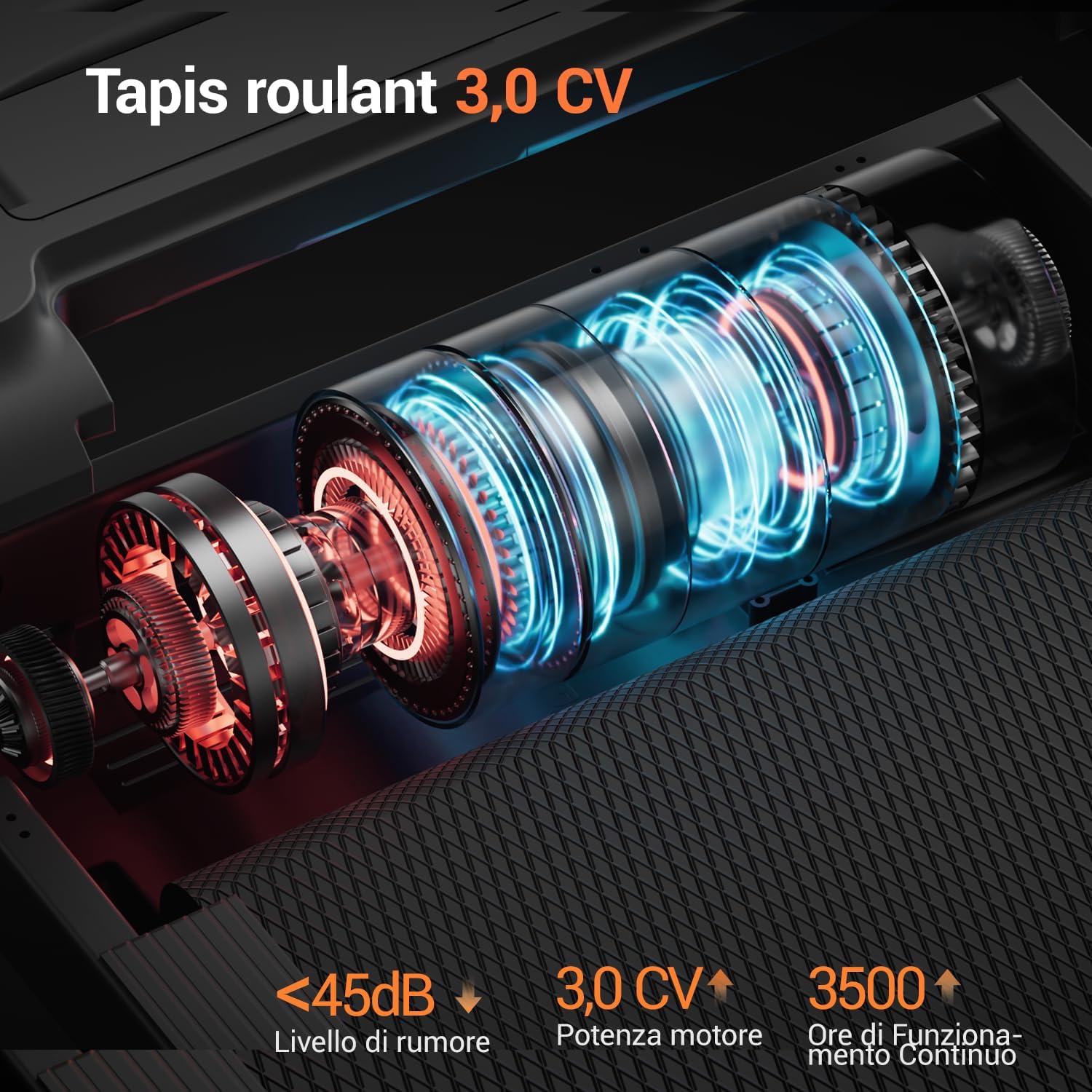 Thumbnail 4 de LONTEK LONTEK Salvaspazio con inclinazione 15% e motore 3.0 HP, tapis roulant pieghevole 12 km/h