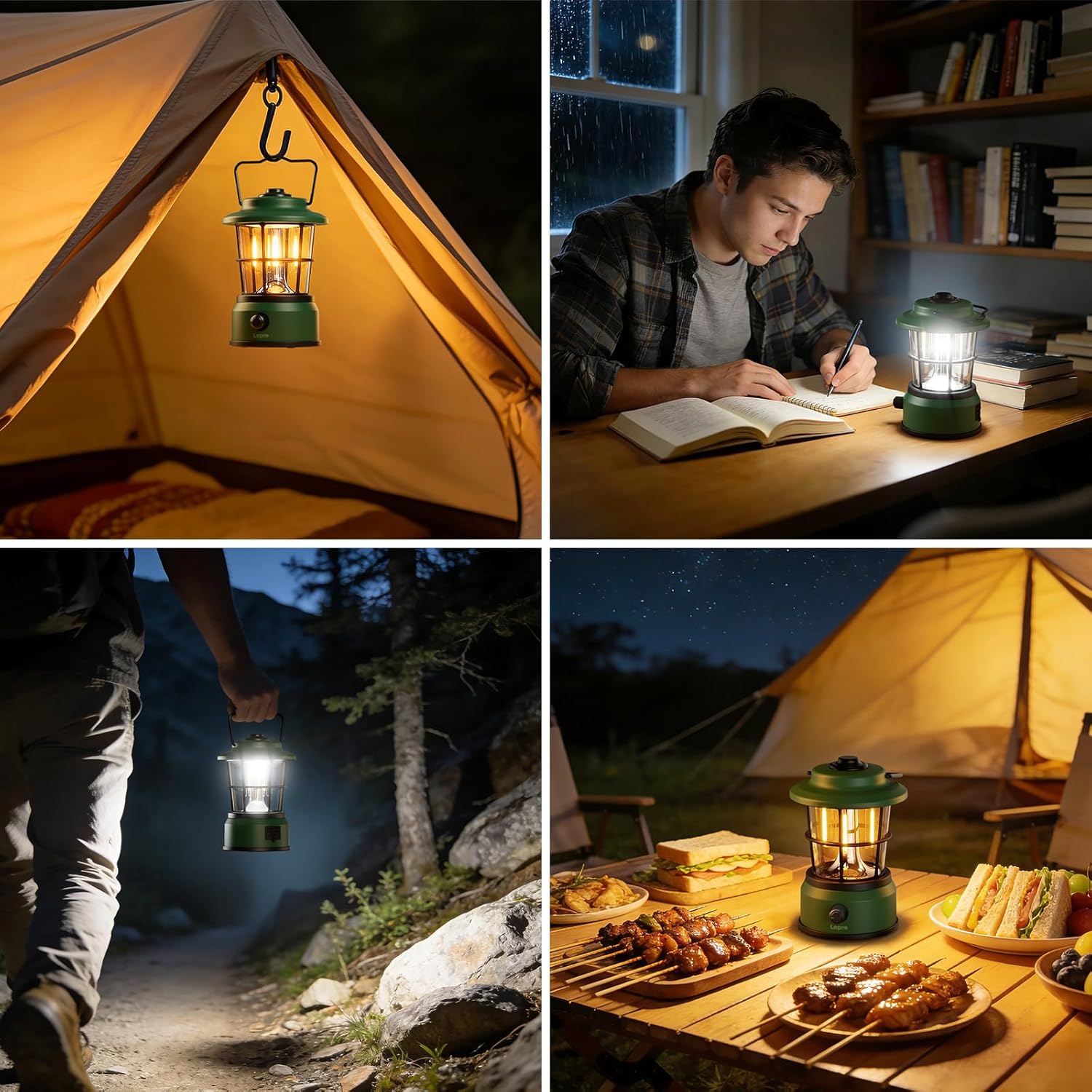Thumbnail 6 de Lepro Lampe de camping rechargeable rechargeable à batterie externe 3600 mAh – 4 modes, intensité variable