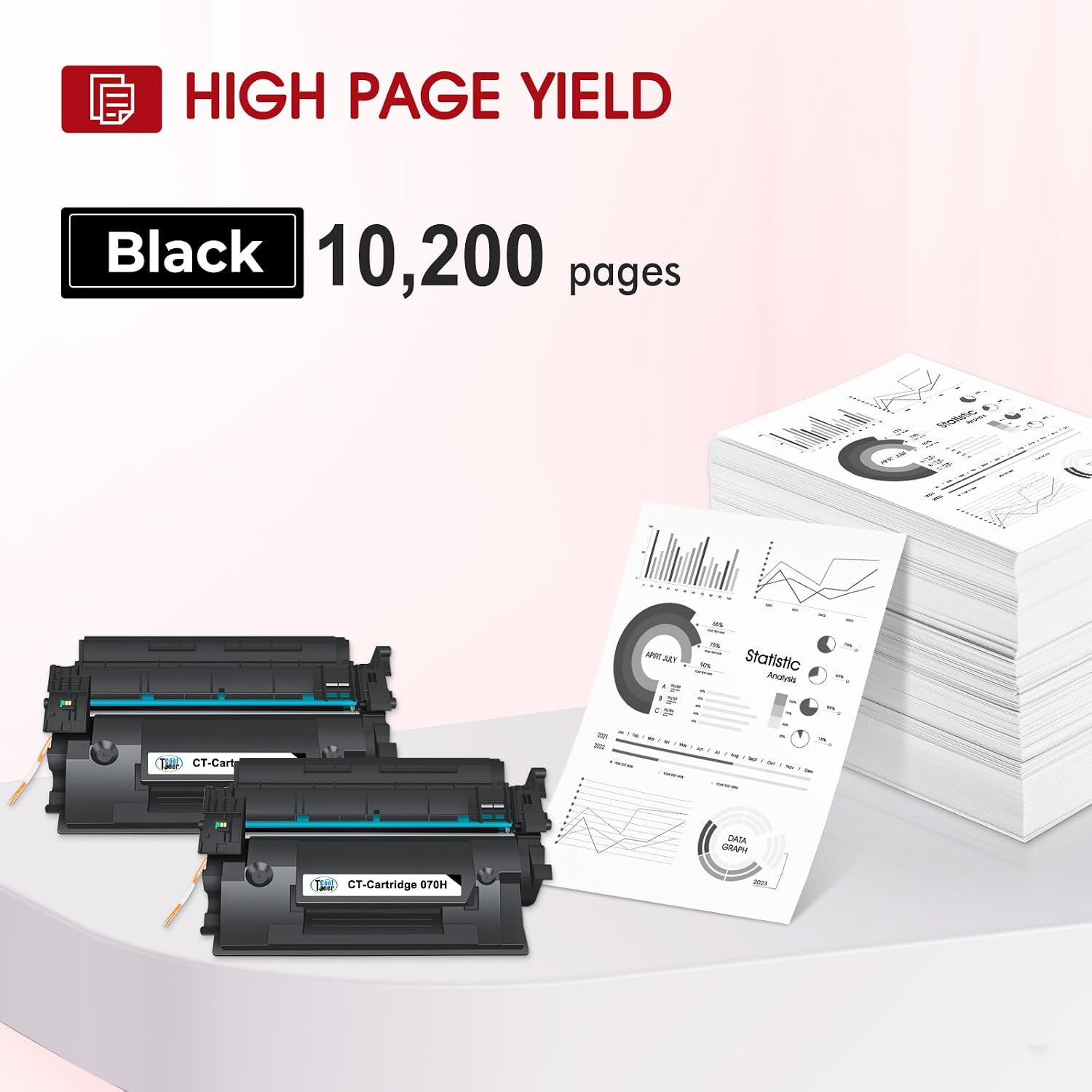 Detalle de Cool Toner 070H 070 Black Toner Cartridge 2-Pack for Canon, 10,200 Pages Each