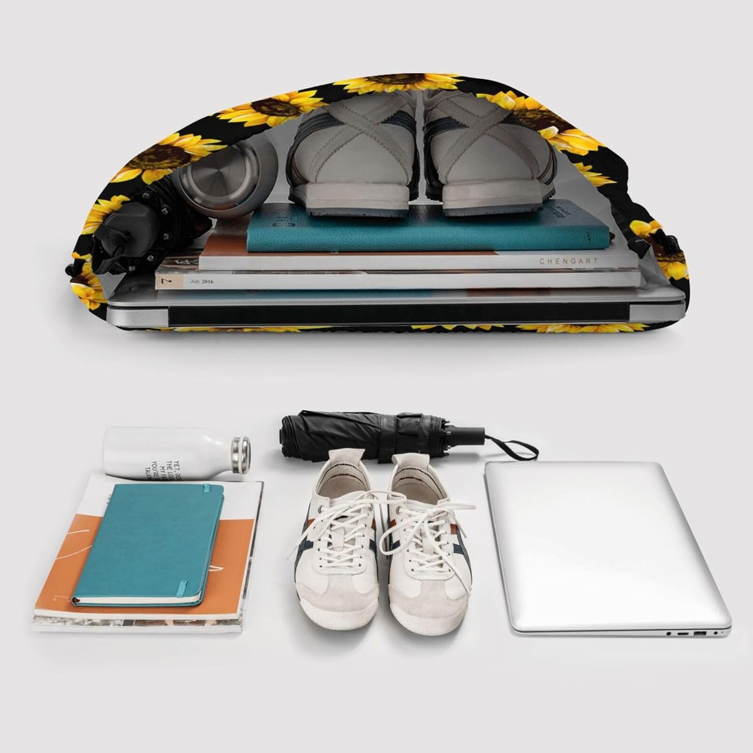 Detalle de Newhomestyle Summer Sunflower Drawstring Bag: Lightweight, Versatile Gym & Travel Sacks