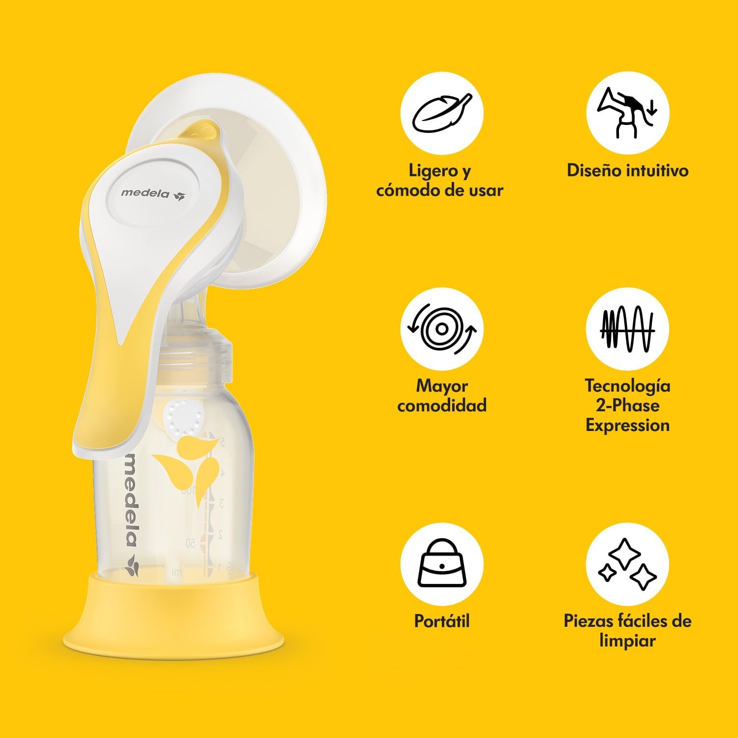 Detalle de Medela Harmony extractor de leche 150 ml 🤱
