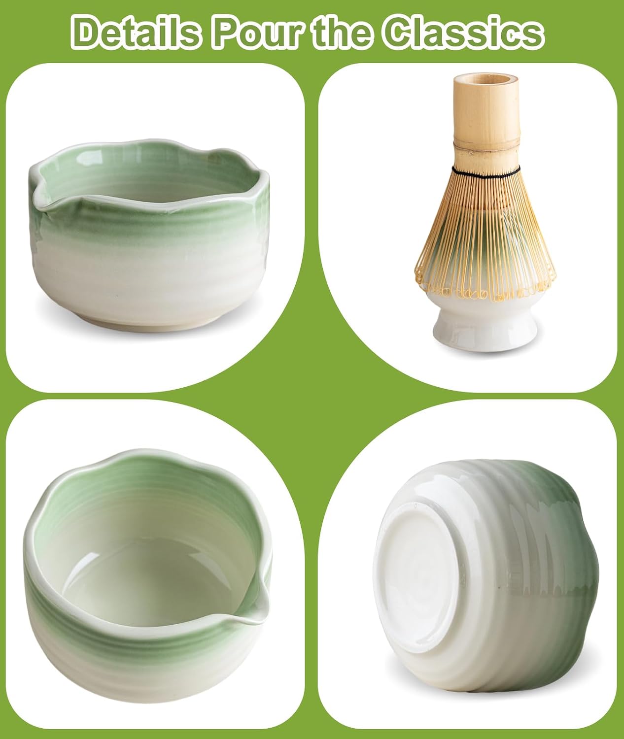 Detalle de JBER Matcha-Set-7PCS – zestaw do matchy, 7 elementów, miseczka 500 ml