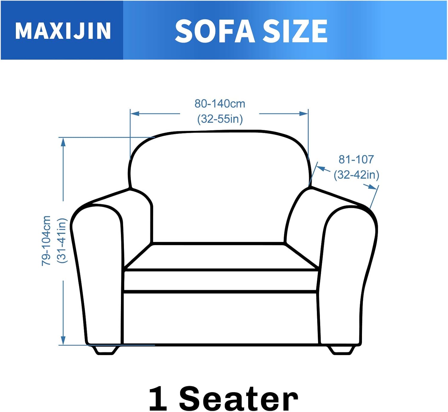 Thumbnail 4 de MAXIJIN Creative Jacquard Chair Covers for Living Room (1 Seater) – Light Beige