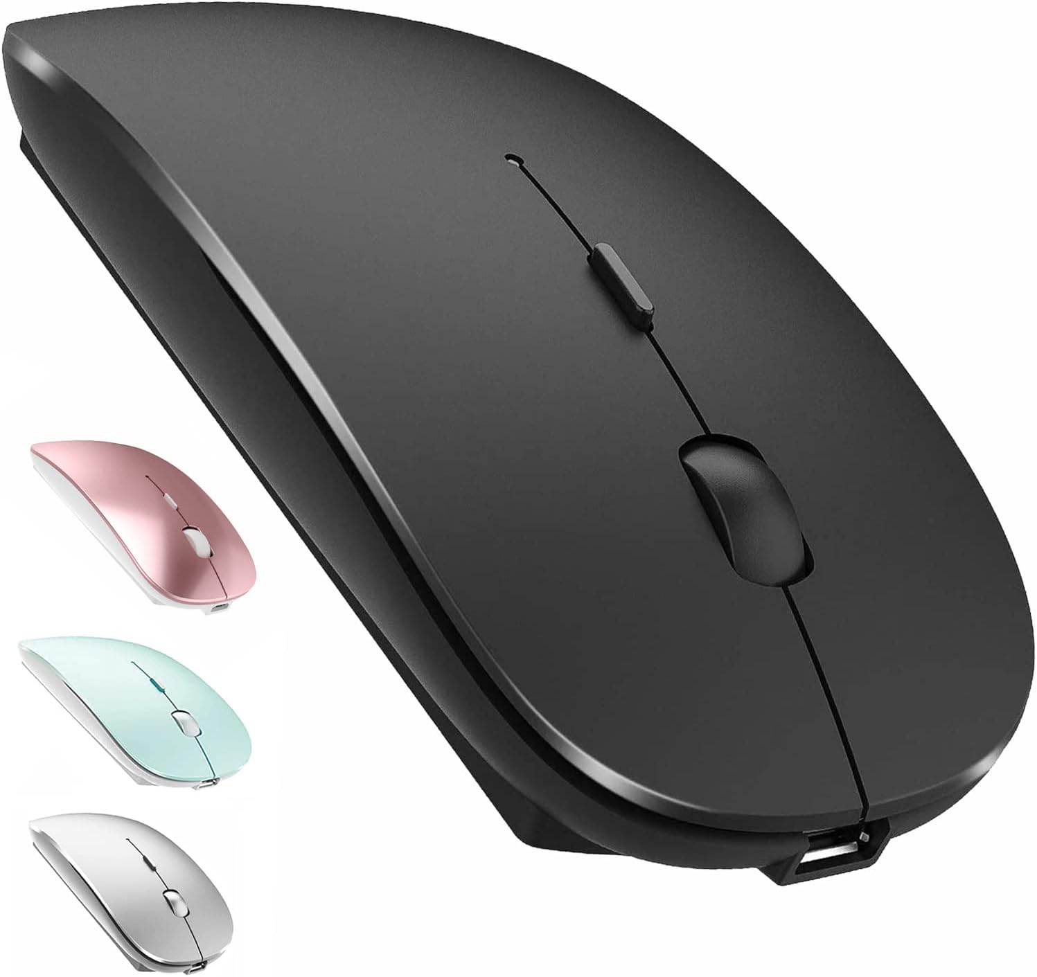 Detalle de LEAPEST Dual-Mode kabellose Bluetooth Maus mit USB-C/USB 2,4-GHz für MacBook, iPad, Laptop & Desktop (schwarz)