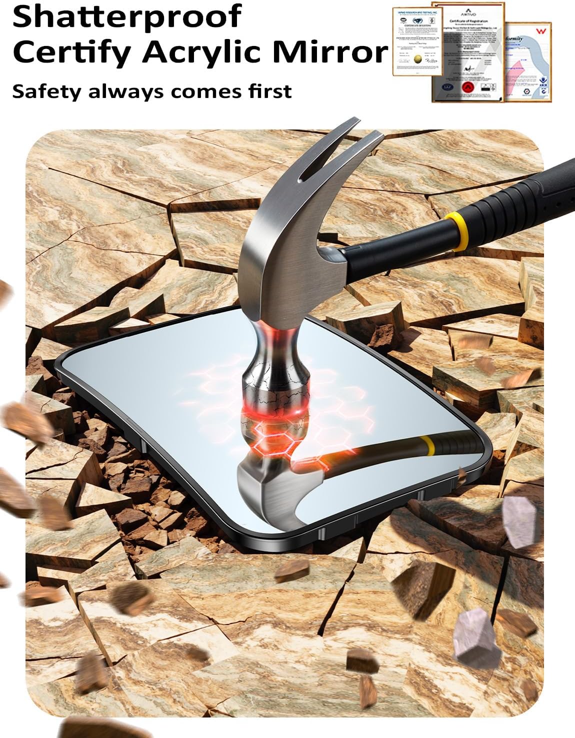 Thumbnail 4 de Mirrorsafe Babyspiegel für den Rücksitz: 360° drehbarer Auto-Rücksitzspiegel mit Hakenclip für Kinder