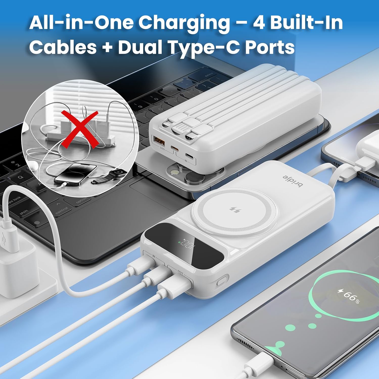Detalle 2 de Bridje Magnetic Power Bank 20000mAh wireless charger