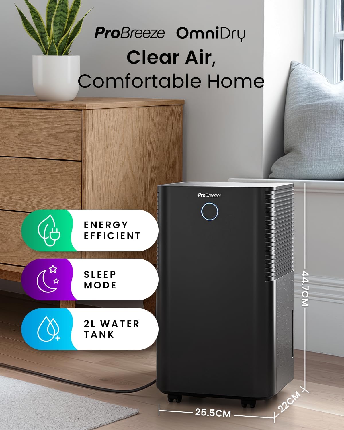 Detalle 2 de Pro Breeze OmniDry Dehumidifier 12 Litre