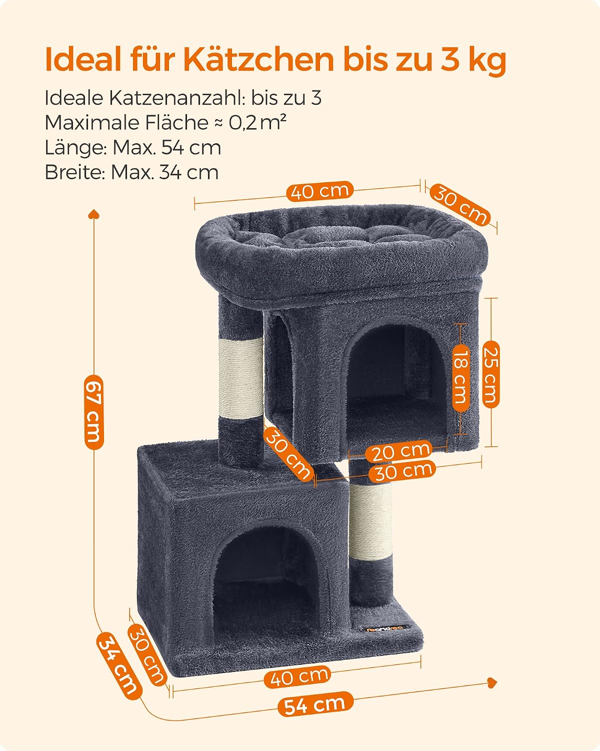 Thumbnail 6 de Feandrea Kratzbaum klein 67 cm Katzenbaum