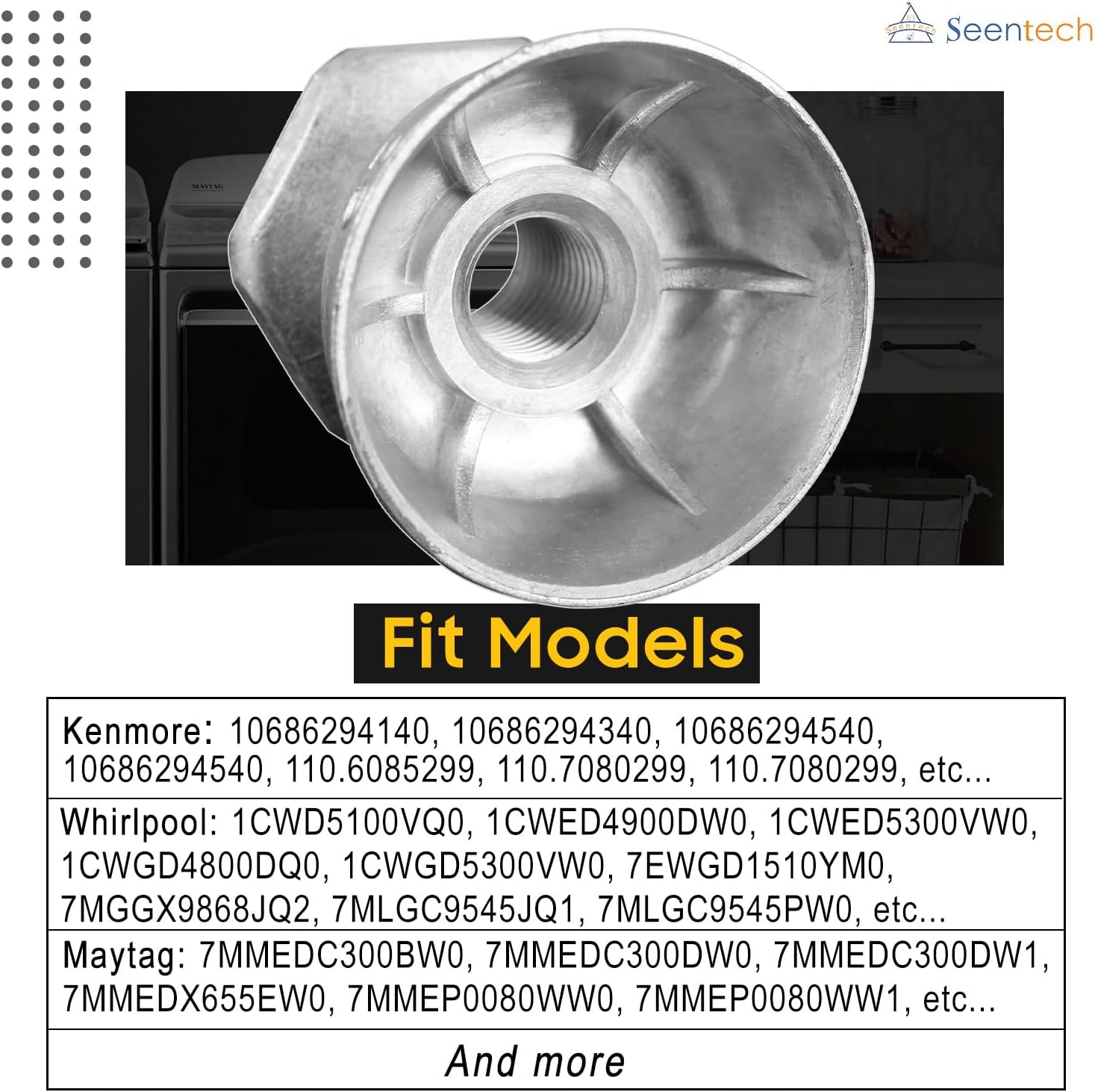 Thumbnail 2 de Seentech 8066184 Dryer Motor Pulley, Size 29, Cast Zinc Alloy