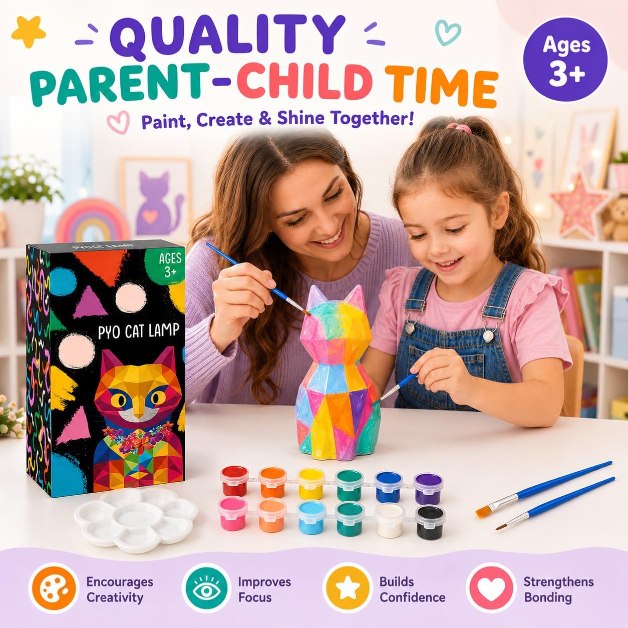 Thumbnail 4 de Goodyking Paint Your Own Cat Lamp Kit for Kids ๐จ๐ช