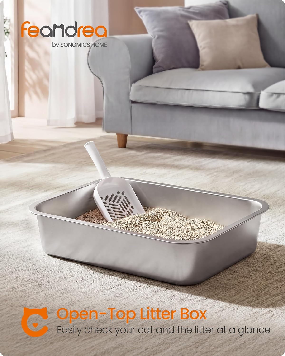 Detalle de Feandrea Stainless Steel Cat Litter Box