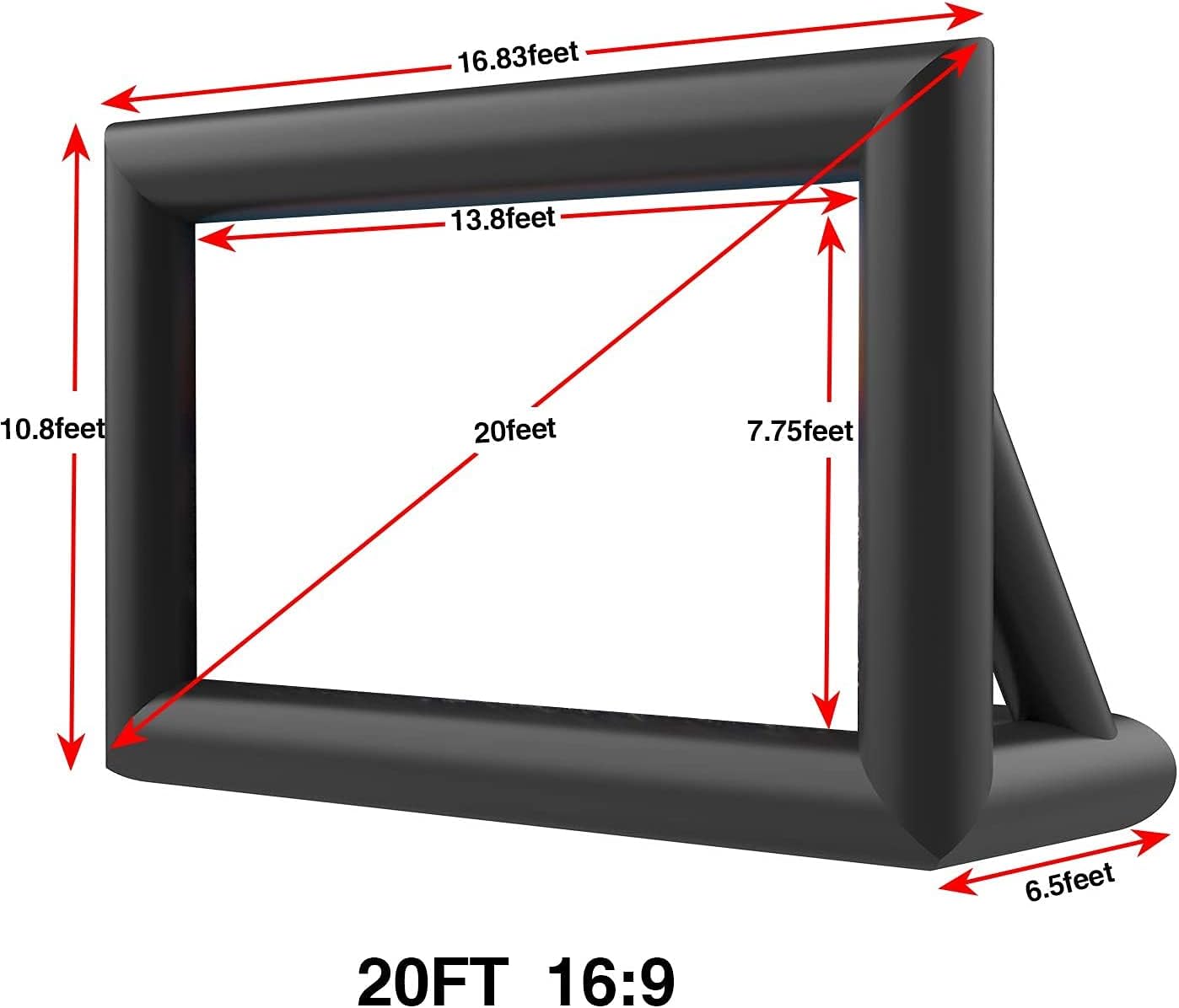 Detalle de PPXIA Inflatable Movie Screen (20ft) with Air Blower, Tie-Downs & Repair Kit for Outdoor Cinema Nights
