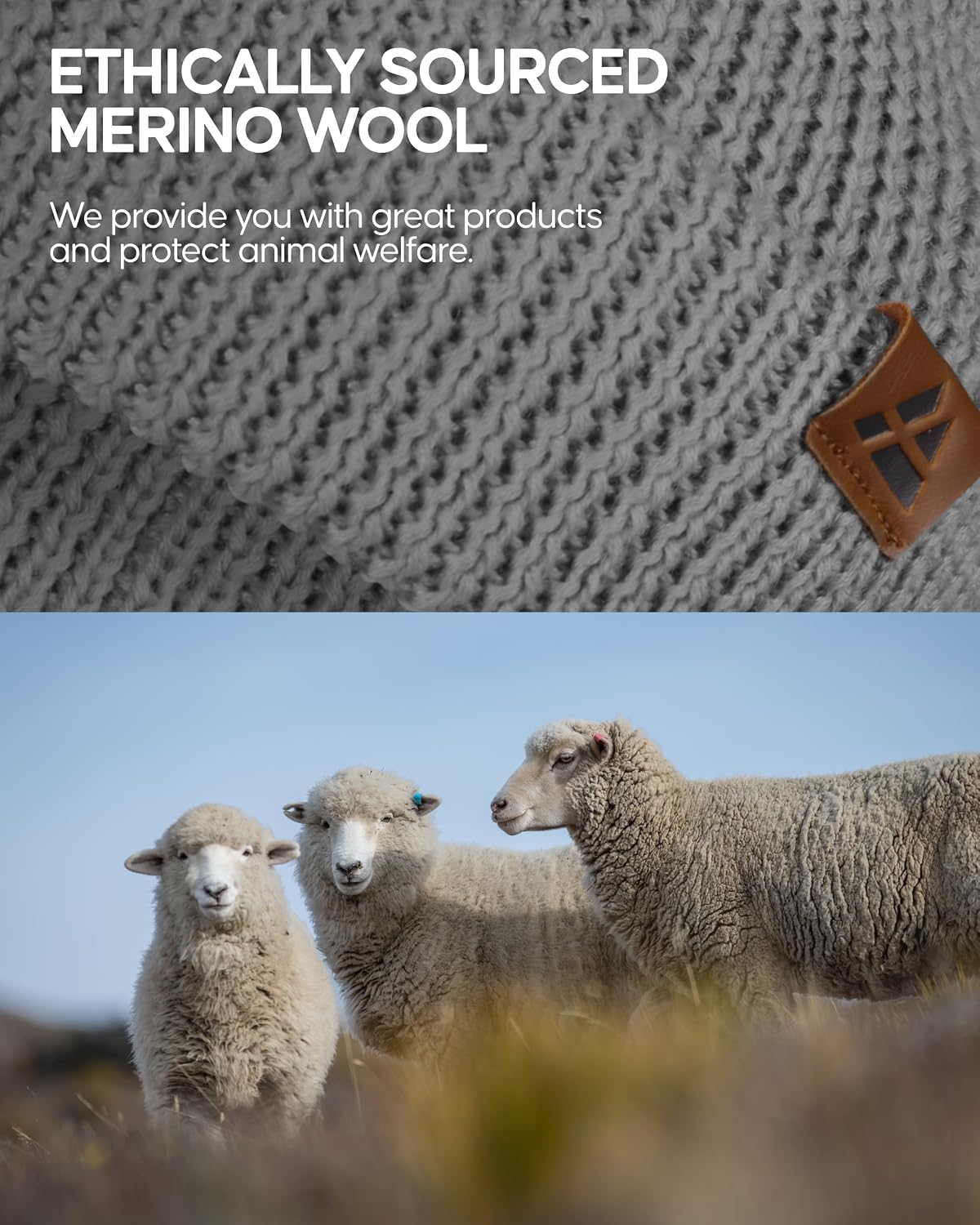 Detalle 1 de Merino wool beanie hat, 55% wool