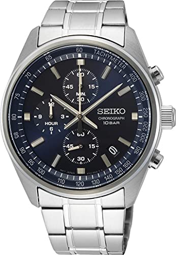 Detalle de Seiko Herren-Uhr Quarz Edelstahl SSB377P1 – zeitlose Quartz-Uhr mit Edelstahlarmband