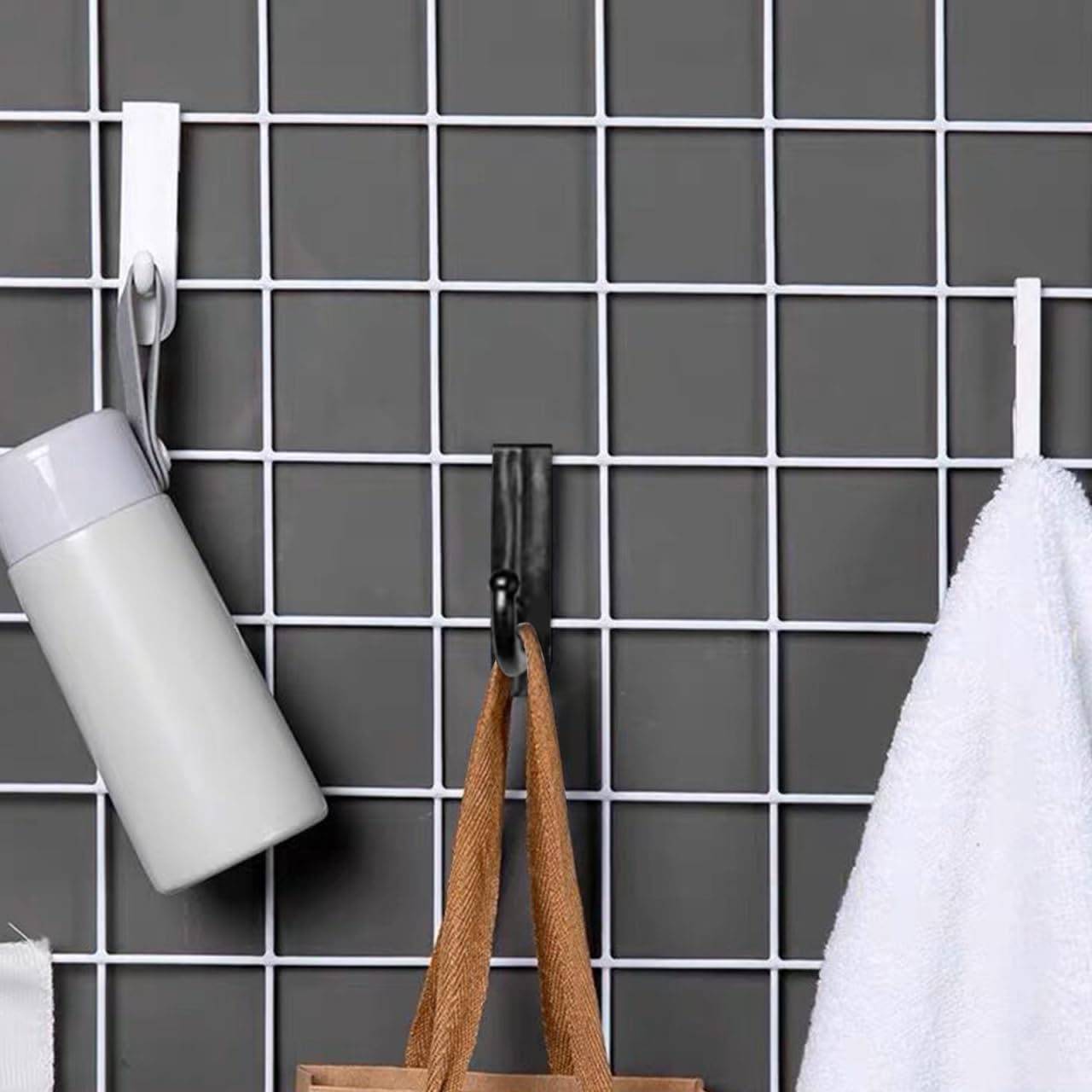 Thumbnail 4 de HOMSFOU Grid Wall Hooks 24Pcs: Damage-Free Display for Grid Panels