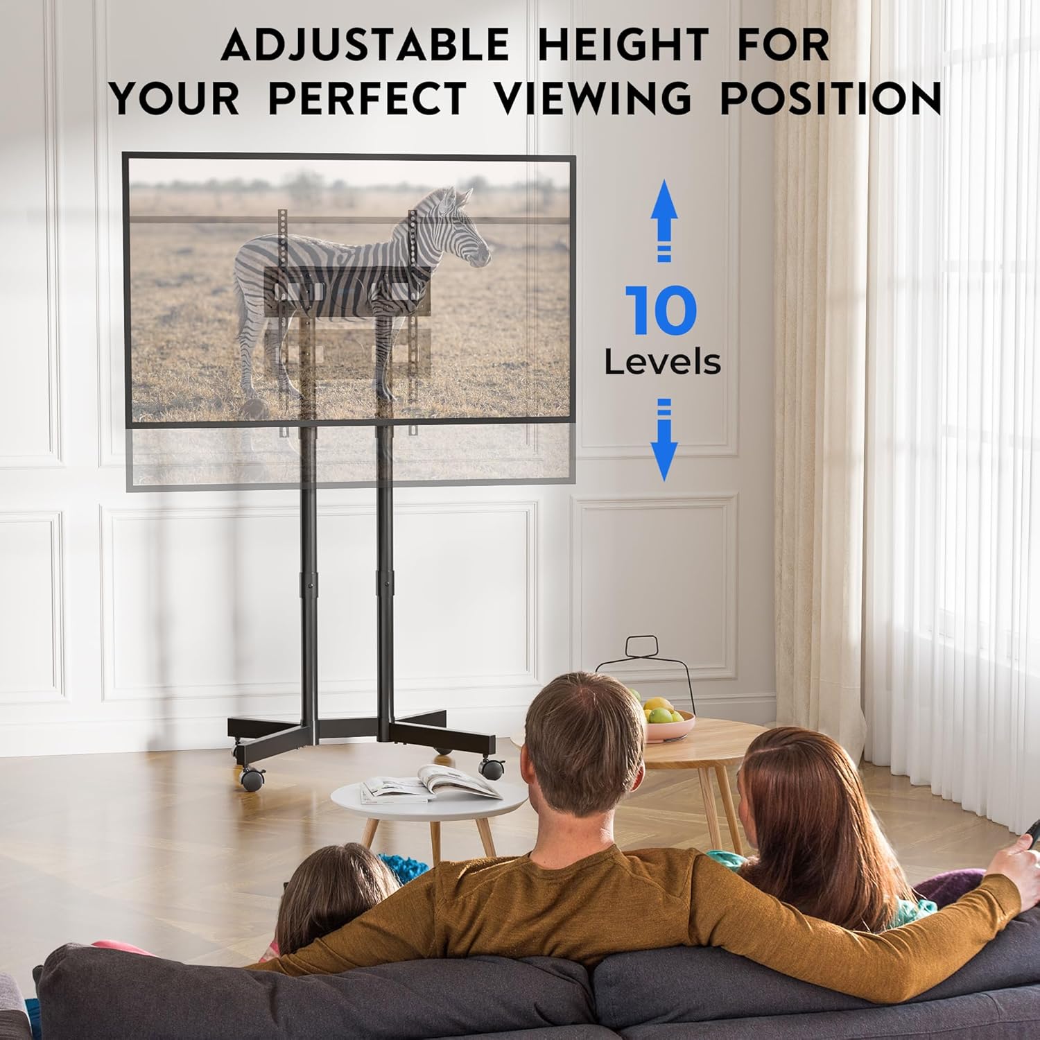 Detalle 1 de BONTEC TV Ständer Rollbar 32–70 Zoll